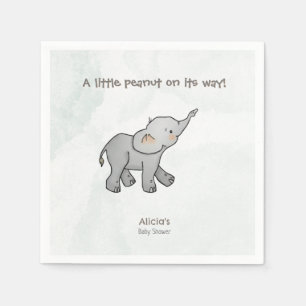 Süßer Elefant Little Peanut auf dem Weg Baby Showe Serviette