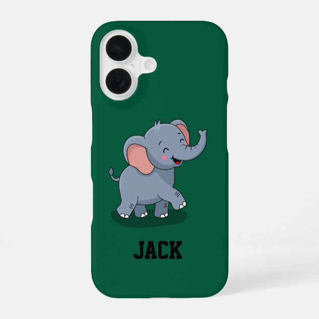 Süßer Elefant mit Geschenk iPhone 16 Hülle (Rückseite)