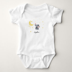 Süßer Elefant mit kleinem Schmetterlings-Baby-Body Baby Strampler