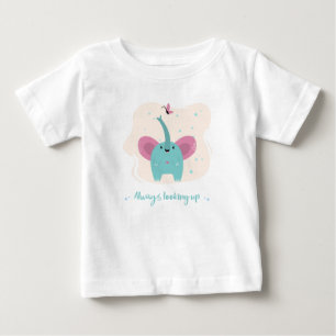 Süßer Elefant mit Text 'Immer nach oben schauen' Baby T-shirt