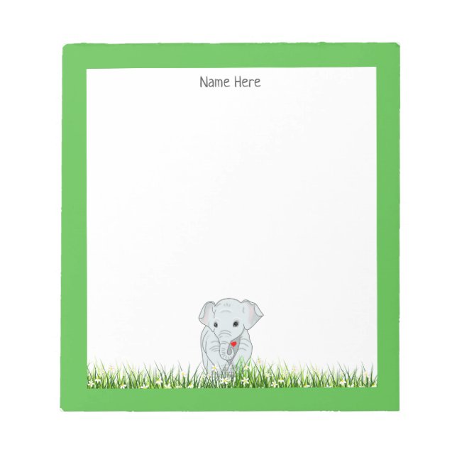Süßer Elefant Notizblock (Vorderseite)