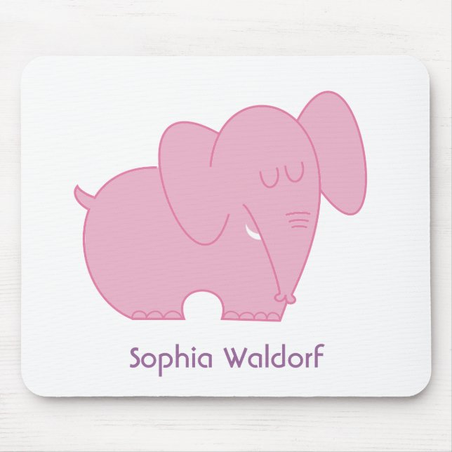 Süßer Elefant (Rosa) Mousepad (Vorne)