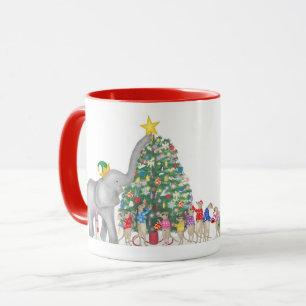Süßer Elefant und Erdmännchen Weihnachtstasse Tasse