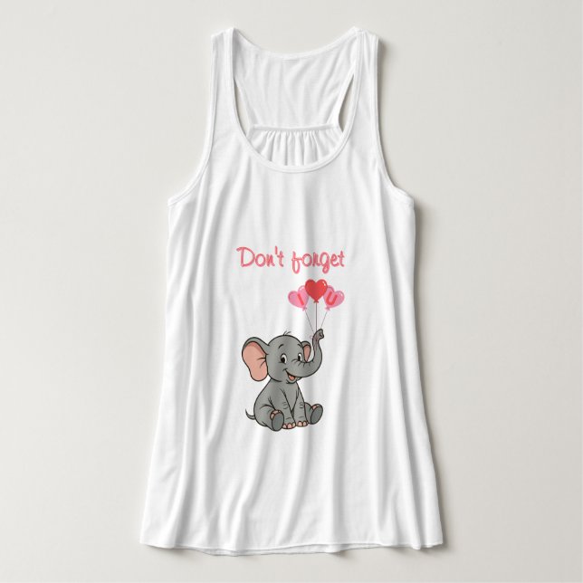 Süßer Elefant Valentinstag Tank Top (Design Vorderseite)
