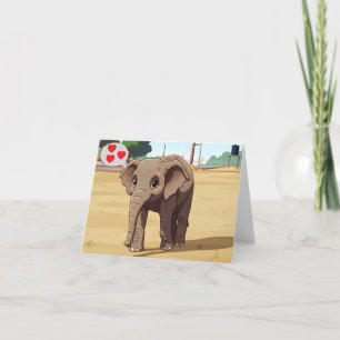 Süßer Elefant Valentinstagskarte Karte
