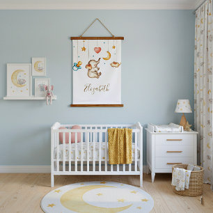 Süßer Elefantenbaby   Wandteppich Mit Holzrahmen