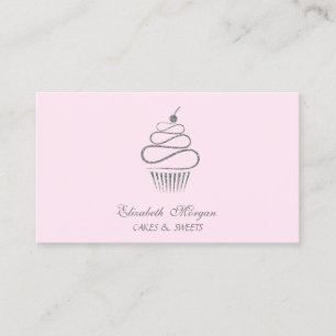 Süßer eleganter Glitter-Cupcake, Süßigkeiten Visitenkarte