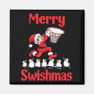 Süßer Elf Santa Basketball Pinguine Design Magnet