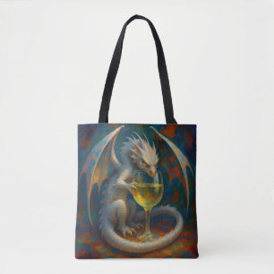 Süßer Elfenbeindrachen und Weißweinfantasie-Kunst