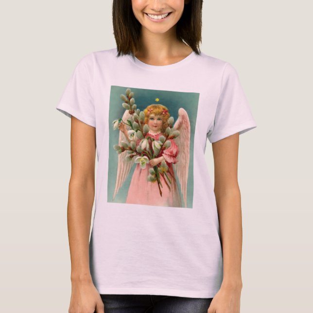 Süßer Engel im rosa Kleid T-Shirt (Vorderseite)