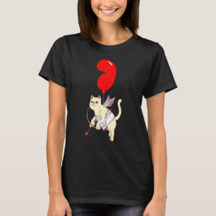 Süßer Engel Katze 7. Geburtstag Kinder Ballonparty T-Shirt