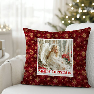 Süßer Engel Poinsettia Rot Gold Kinder Geschenk Be Kissen