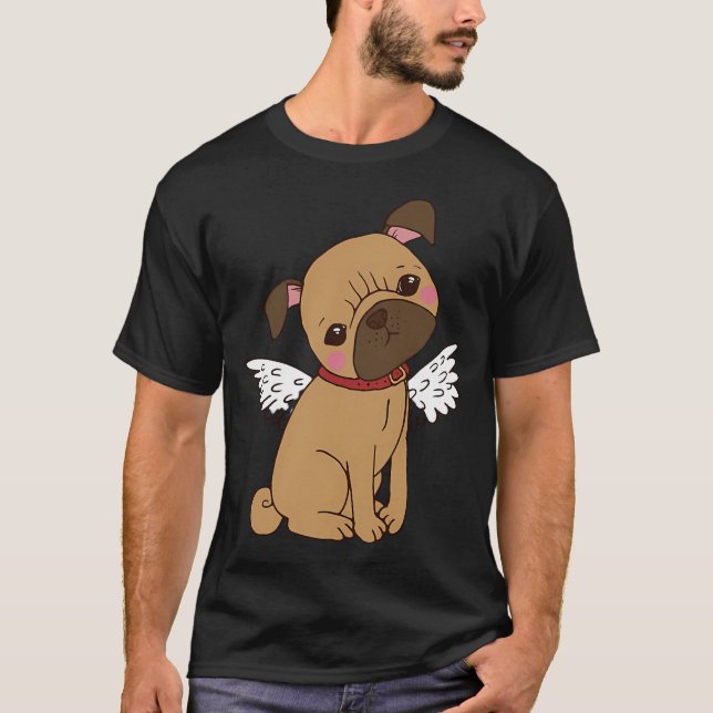 Süßer Engel Pug T-Shirt (Vorderseite)