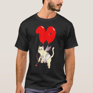 Süßer Engelkatze 10. Geburtstag Kinder Ballonparty T-Shirt
