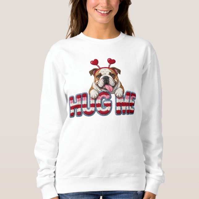 Süßer englischer Bulldoggen-Valentin  Sweatshirt (Vorderseite)