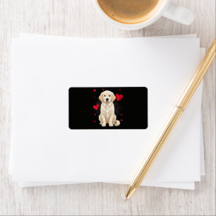 Süßer English Cream Golden Retriever Hund Adressaufkleber