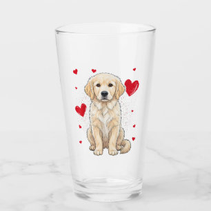 Süßer English Cream Golden Retriever Hund Glas