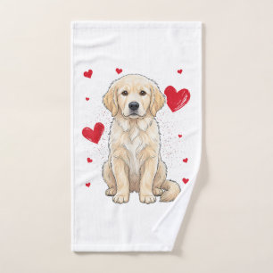 Süßer English Cream Golden Retriever Hund Handtuch