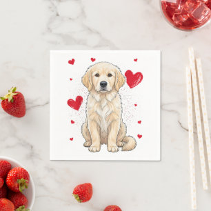Süßer English Cream Golden Retriever Hund Serviette