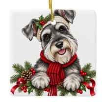 SÜßer ENTZÜCKENDER WEIHNACHTS-SCHNAUZER-HUND
