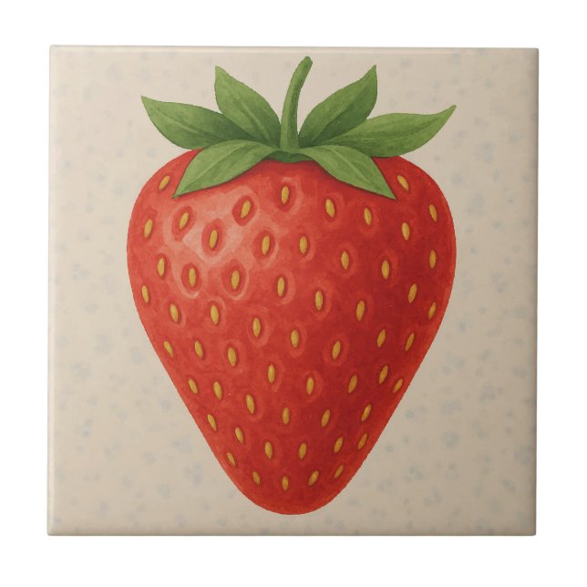 Süßer Erdbeeren - Aquarellfrucht Fliese (Vorderseite)