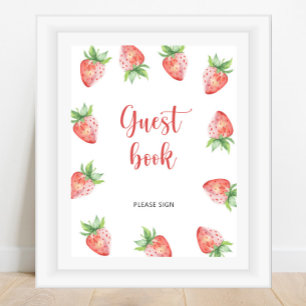 Süßer Erdbeeren-Gästebuch Poster