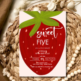 Süßer Erdbeeren-Kindergeburtstag Einladung