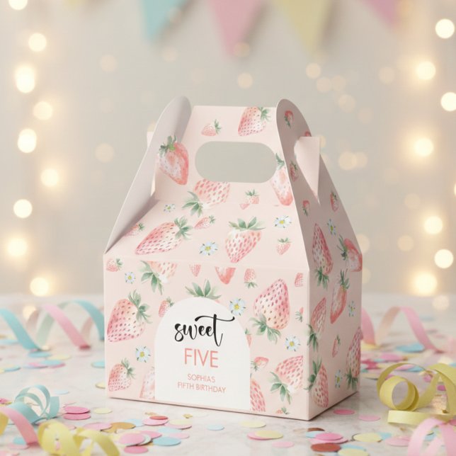 Süßer Erdbeeren-Kindergeburtstag Geschenkschachtel (Von Creator hochgeladen)