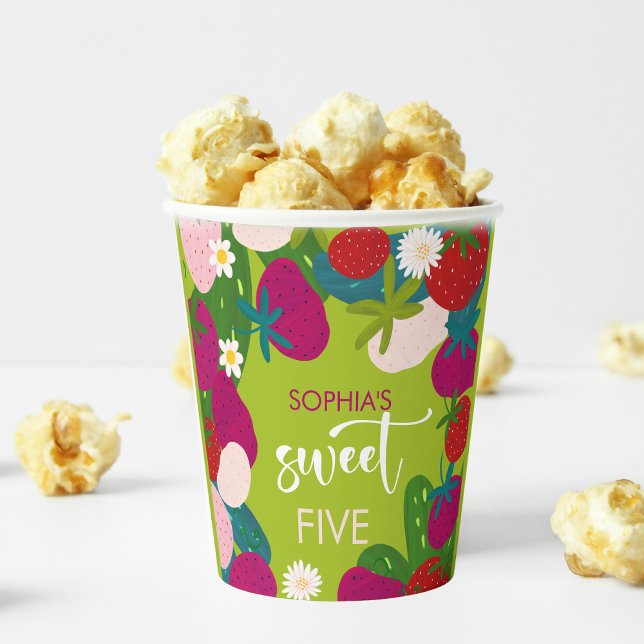 Süßer Erdbeeren-Kindergeburtstag Pappbecher (Von Creator hochgeladen)