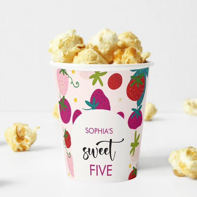 Süßer Erdbeeren-Kindergeburtstag Pappbecher (Von Creator hochgeladen)