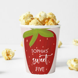 Süßer Erdbeeren-Kindergeburtstag Pappbecher