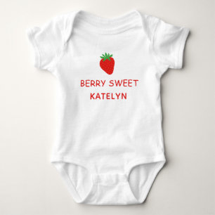 Süßer Erdbeeren personalisierter Name Baby Strampler