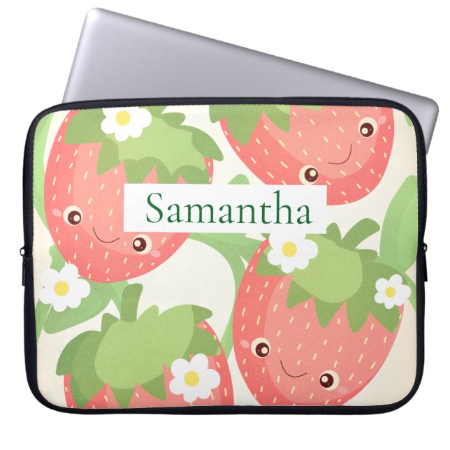 Süßer Erdbeergarten  Laptopschutzhülle (Vorderseite)
