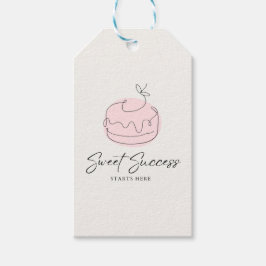 Süßer Erfolg beginnt hier | Creme Schwarz Rosa Bäc Geschenkanhänger