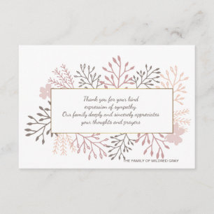 Süßer Erinnerungs-Trauerfall danken Ihnen zu Dankeskarte