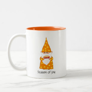 Süßer Erntedank-Gnom Zweifarbige Tasse
