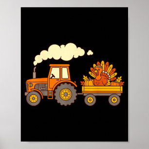 Süßer Erntedank Truthahn Traktor Herbsternte Poster