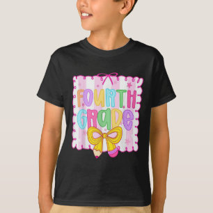 Süßer erster Schultag Preppy Vierte Klasse Rücken T-Shirt