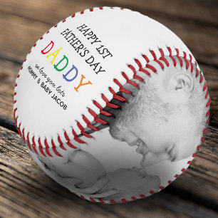 Süßer erster Vatertag Daddy Fotocollage Baseball