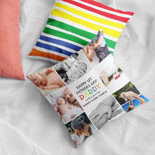 Süßer erster Vatertag Daddy Fotocollage Kissen