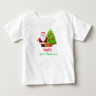 Süßer erster Weihnachts-Cartoon-Weihnachtsmann Baby T-shirt