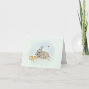 Süßer Esel und Wildblumen Kleine Grußkarte Dankeskarte