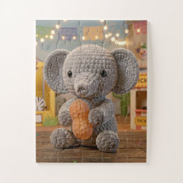 Süßer fantastischer gehäkelter Elefant im Zoo  Puzzle
