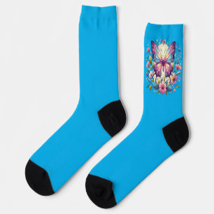 Süßer, farbenfroher Schmetterling Socken
