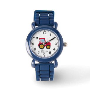Süßer Farm-Traktor-Jungen mit Namen Kinderuhr Armbanduhr