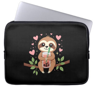 Süßer Faultier-Boba-Blasen-Milchtee Kawaii Frauen Laptopschutzhülle