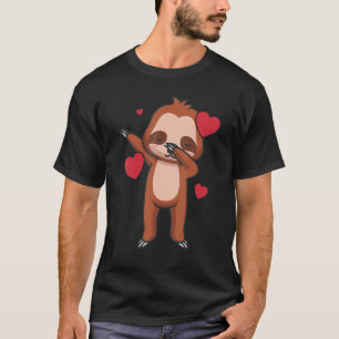 Süßer Faultier Dabbing  Faules Faultier Tier  Graf T-Shirt