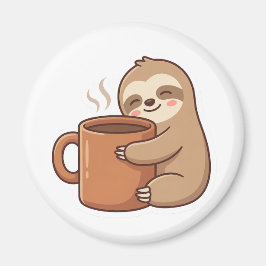 Süßer Faultier-Kaffee-Aufkleber Magnet