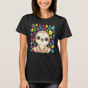 Süßer Faultier Ostern Farbige Eier Für Das Faultie T-Shirt