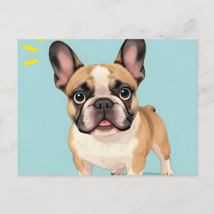 Süßer Fawn-Französische-Bulldogge-Welpe Postkarte